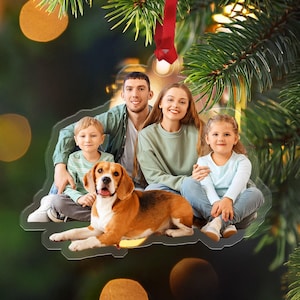 Custom Christmas Acrylic Photo Ornament, Christmas Tree Hanging Ornament, Ornament from a Picture, Personalized Christmas Gifts