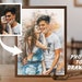Personalisierbares Aquarell-Paarporträt, personalisiertes Liebhaberkunstwerk auf gerahmter Leinwand, einzigartiges Verlobungs-Illustrationsplakat vom Foto