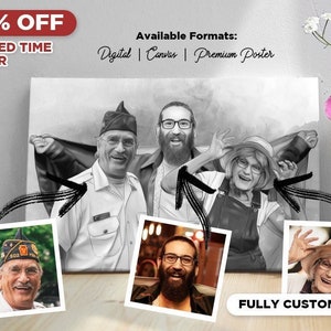 Loss of Father Memorial Gift - Add Deceased Loved One to Photo - Grief Gift Custom Memorial Portrait - Combine Photos in Family Portrait