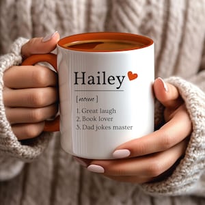 Custom Name Definition Accent Mug, Best Mom Gift Ideas, Mother's Day, Tea Mug Personalized, Name Meaning Gift, Sentimental Mom Gift