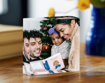 Custom Photo Acrylic Block, 3D Glass Picture, Personalized Photo Cube, Glass Photo Block, Picture Gift Idea, Christmas Gift