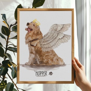 Ritratto commemorativo personalizzato di un animale domestico, commissione d'arte per animali domestici, trasformazione di una foto in un dipinto, stampa digitale, regalo per il proprietario di un cane, regalo in amorevole ricordo