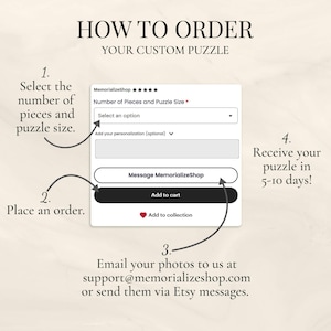 a page describing how to order a custom puzzle