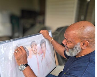 Custom Photo Memorial Gift - Turn Old Faded Photos into Personalized Watercolor Drawing