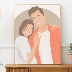 Custom Faceless Portrait from Photo, Personalized Family Illustration Painting, Unique Digital Art Commission, Drawing Gift for Her or Him