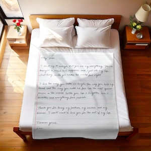 Benutzerdefinierte Liebesbrief Decke, Paar Decke, personalisierte Nachricht Decke, Schlafzimmer Dekor für Paare, erste Mutter Tagesgeschenk, Frau Geschenk