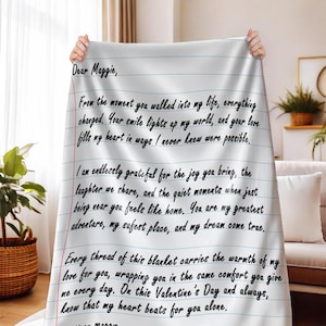 Manta personalizada con carta de amor, mantas acogedoras para niños, manta con texto personalizado para adultos, manta para el Día de la Madre, decoración de dormitorio