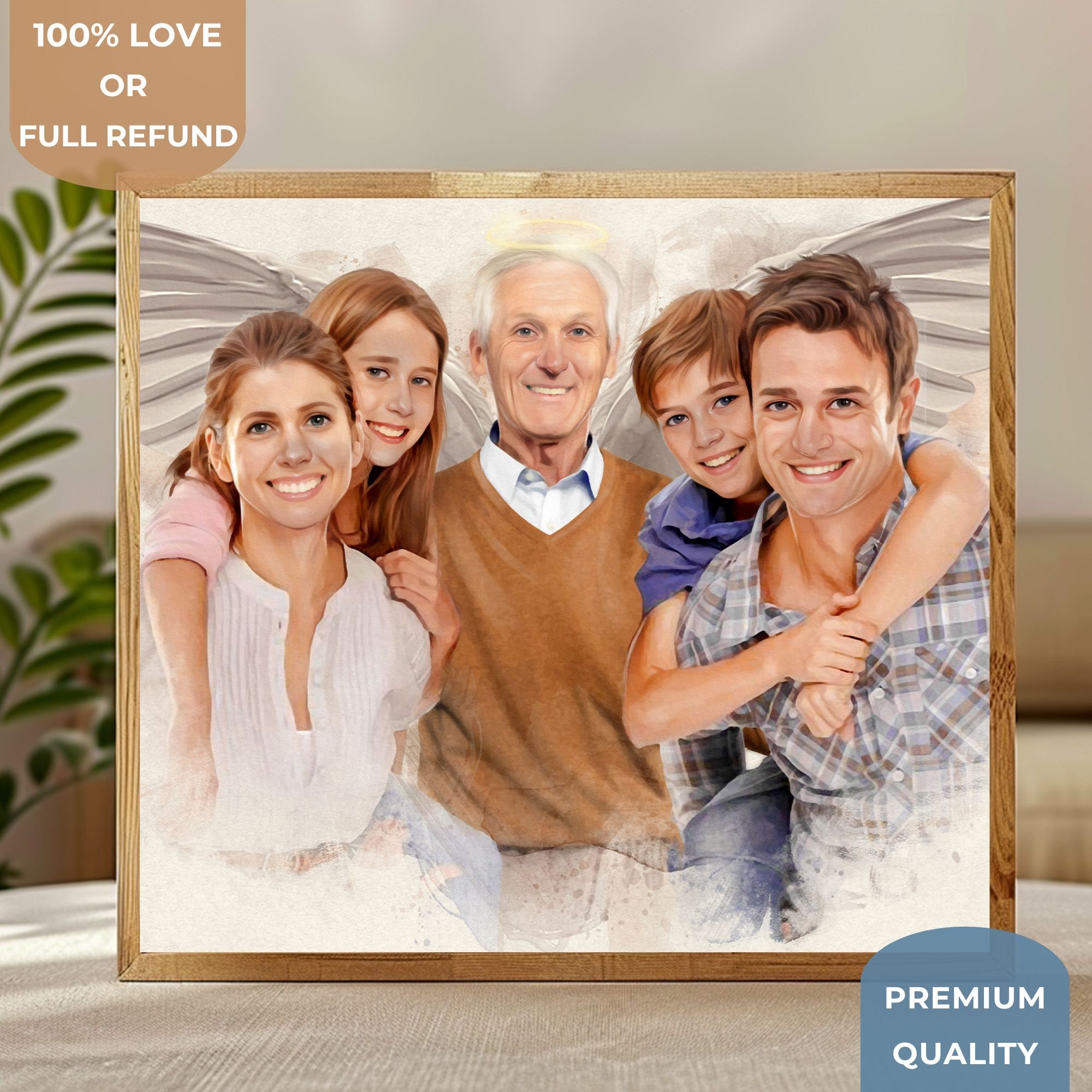 Benutzerdefinierte Familien-Illustration, Verstorbenen Familie Gemälde, Kombinieren von Fotos, Familie Wohnkultur, Zeichnung Auftrag, Beileid Geschenk