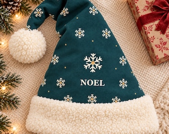 Personalized Santa Hat with Snowflake - Coworker Gift