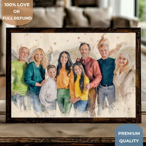 Custom Watercolor Memorial Family Painting, Sympathy Gift for Loss of a Loved One, Family Reunion, Drawing Commission, Passed Away Gifts