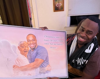 Personalized Watercolor Memorial Portrait, Custom Painting From Photo, Mother Memorial Gifts, Remembrance Gift, In Memory Mom