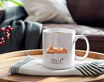 Personalisierte Haustier Zeichnung, Gemälde vom Foto, personalisierte Haustier Besitzer Tasse, Hunde Portrait Tasse, Haustier Illustration, Weihnachtsgeschenk