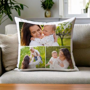 Oreiller personnalisé pour collage de photos de famille, taies d'oreillers, cadeau fête des mères, petits-enfants, maman et nouveau-né, cadeau pour nouvelle maman