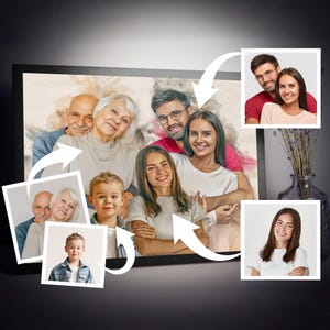 Personalized Watercolor Memorial Portrait on Canvas, Customizable Family Painting From Photo, Unique Remembrance Artwork Gift for Parents