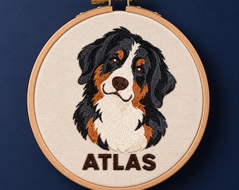 Custom Dog Ornament - An Embroidered Hoop to Hang at Home