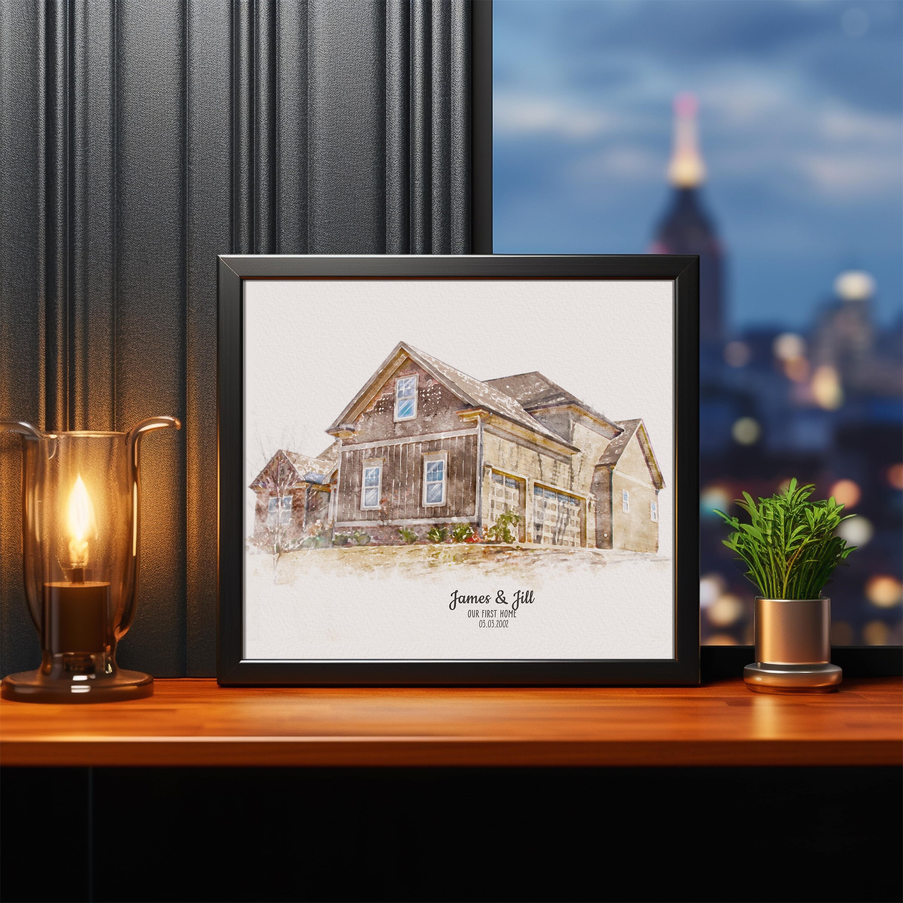 Custom Home Portrait From Photo, Personalized New House Illustration ...