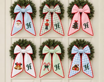 Custom Wreath Sash with Ric Rac Trim and Fabric Choice