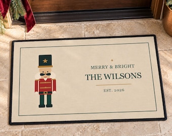 Christmas Doormat With Nutcracker - A New Home Gift