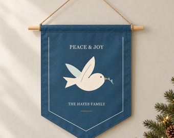 Custom Pennant With a Peace Dove - Personalized Gift