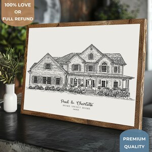 Benutzerdefinierte Haus Kunst Malerei, personalisierte Haus Malerei, Wand Kunst Dekoration, Zeichnung Auftrag, Geschenk für Mama und Papa
