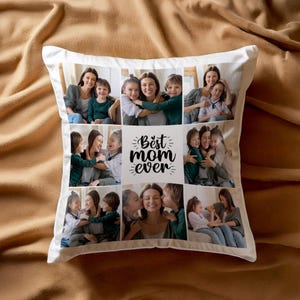 Personalized Photo Collage Pillow, Mother&#39;s Day Pillow, Custom Picture Pillow Case, Home Decor Gift, Gift for Mom, Birthday Gift For Grandma