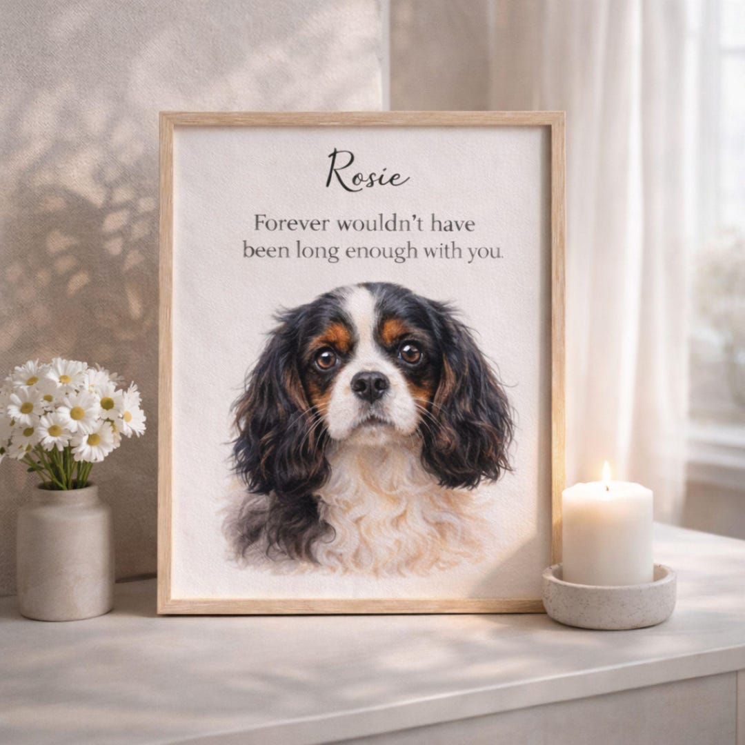 Custom Pet Loss Memorial Portrait – Personalized Sympathy Gift for Dog ...