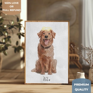 Gepersonaliseerde huisdier gedenkteken tekening, huisdier portret van foto, hondenkunst commissie, huisdier gedenkteken kunst aan de muur, hond verlies sympathie cadeau