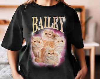 Custom Pet Vintage Shirt, Dog Mom Gift, Pet Lover Gift, Personalized Pet Portrait, Pet Bootleg Shirt, 90s Graphic Tee, Retro Pet Shirt