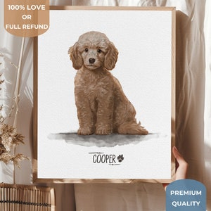 Dibujo personalizado de mascota, pintura de una foto, retrato personalizado de mascota, pintura original, impresión de ilustración, regalo para amantes de los perros para mujeres