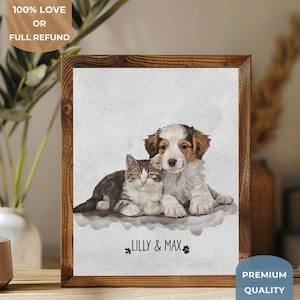 Spersonalizowany portret zwierzaka ze zdjęcia, zamień zdjęcie w obraz, spersonalizowany wystrój domu, zlecenie artystyczne, adopcja zwierząt, prezent w postaci zdjęcia dla mamy psa