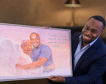 Custom Memorial Portrait, Watercolor Painting From Your Photo