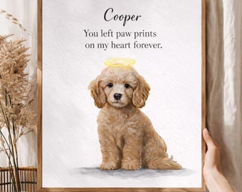 Custom Dog Memorial Portrait, Personalized Pet Remembrance Gift, Pet Loss Sympathy Gift, Portrait from Photo