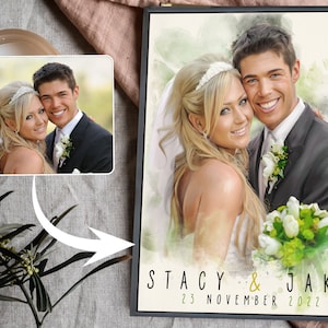 Customizable Modern Wedding Invitation Portrait, Personalized