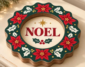 Wooden Ring Dish for Mom - A Poinsettia Christmas Gift