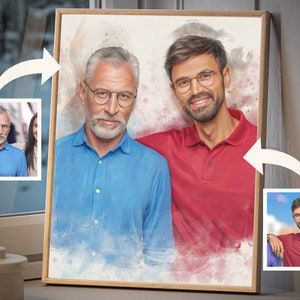 Gepersonaliseerde condoleancetekening voor verlies van echtgenoot, uniek rouwcadeau voor moeder, sentimenteel schilderij aan grootmoeder van kleinkinderen