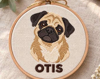 Custom Embroidered Pet Portrait - A Dog Keepsake from a Photo