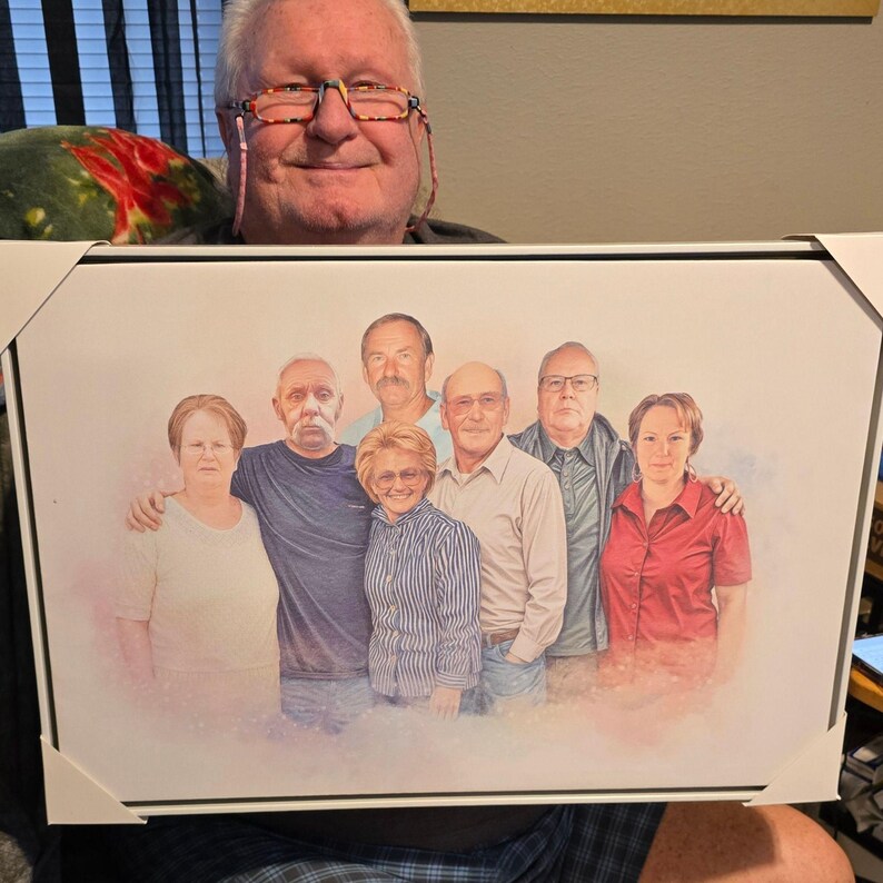 Retrato conmemorativo personalizado en acuarela, pintura personalizada a partir de una foto, regalo conmemorativo para mamá, regalo de recuerdo por la pérdida de la madre. imagen 13