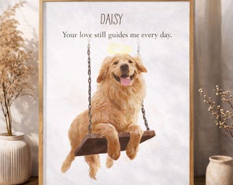 Custom Pet Portrait Memorial Gift, Dog or Cat Loss Gift, Personalized Pet Remembrance Art, Sympathy Gift for Pet Owner