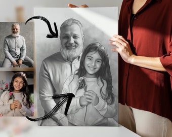 Pérdida del padre Regalo para la hija, Regalo conmemorativo por la pérdida del padre, Agregar a un ser querido fallecido a la foto, Agregar persona fallecida a la imagen