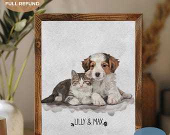 Custom Pet Portrait from Photo, Turn Photo into Painting, Personalized Home Decor, Art Commission, Pet Adoption, Picture Gift for Dog Mom