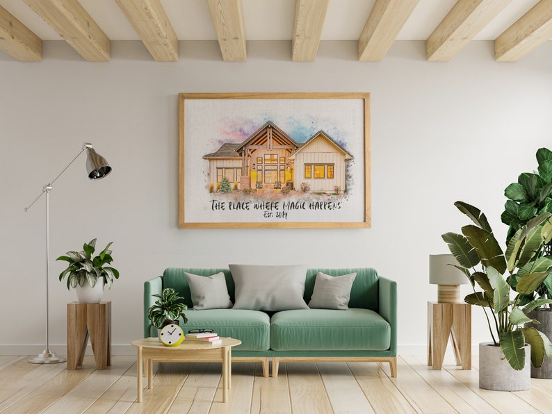 Personalized Drawing of House From Photo, First Time Home Buyer Gift ...