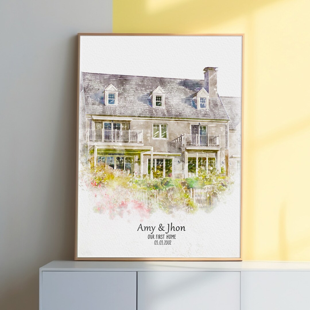 Personalized Watercolor House Portrait: Custom New Home Illustration - Etsy