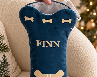 Personalized Stocking With Bone Print - A Dog Lover Gift