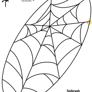 May include: Black spiderweb design with yellow highlighted hanging points. The text "Spiderweb" is displayed at the bottom. The Ponderosa Sky Designs logo is in the upper left corner.