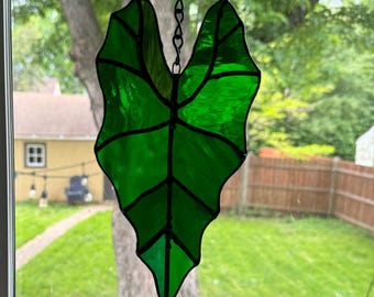 Digital Pattern Alocasia Leaf, Stained Glass Pattern Download, Alocasia Leaf Pattern, Stain Glass Suncatcher Pattern, Alocasia Leaf