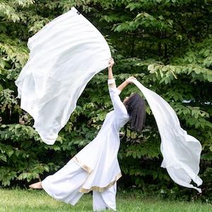 TENT OF MEETING - Triple Layers Flags - Silk Worship Flags - Praise Flags  Worship Flags Set - Dance Flags (Set of 2)