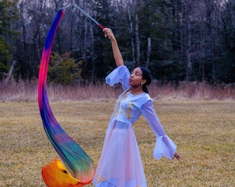 Prophetic Dance Streamers- Silk Worship Dance Streamers - Christian Gift