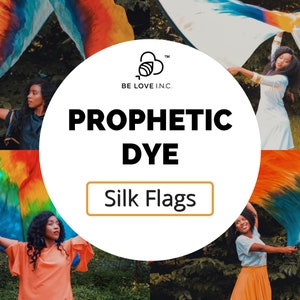 Prophetically Dyed Silk Flags - Custom Worship Flags - Worship Flags - Praise Flags - Worship Flags with Flex Rods - Dance Flags (Set of 2)