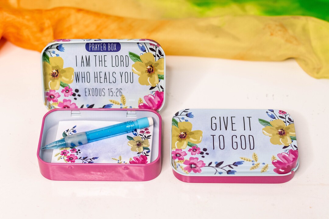 Prayer Box Inspirational Gift Faith Gifts Tin Prayer Box Etsy