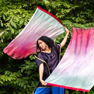 ROSE OF SHARON - Worship Flags - Praise Flags - Worship Flags Set - Dance Flags (Set of 2) Active